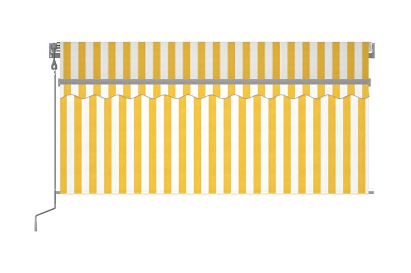 Automatisk infällbar markis med rullgardin 3x2,5 m gul och v - Gul - Fönstermarkis - Markiser - Solskydd fönster