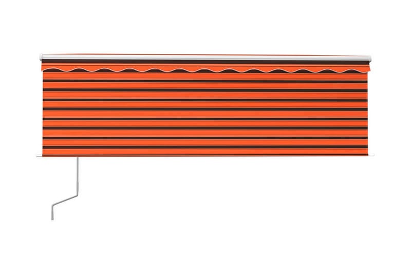 Automatisk infällbar markis med rullgardin 4x3 m orange/brun - Orange - Fönstermarkis - Markiser