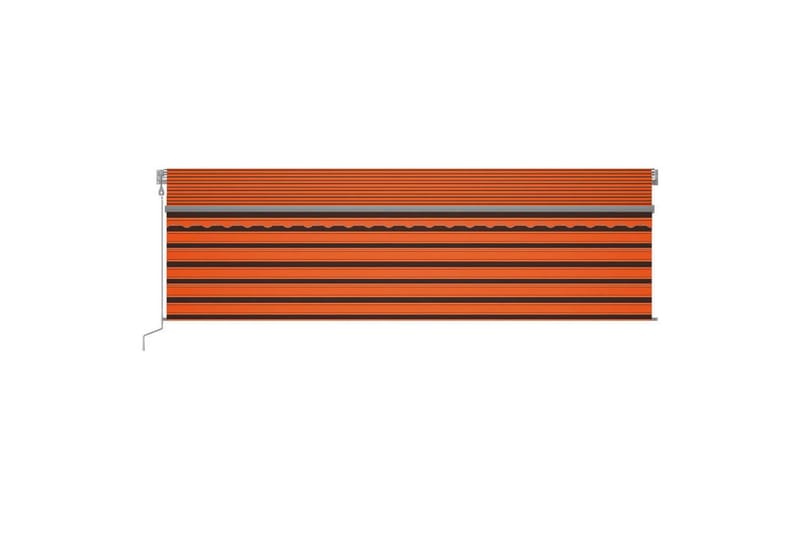 Automatisk Infällbar markis med vindsensor & LED 5x3 m - Orange - Balkongmarkis - Markiser - Terrassmarkis