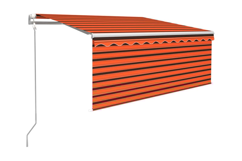 Automatisk infällbar markis rullgardin 3,5x2,5m orange och b - Orange - Utemöbler - Solskydd - Markiser - Fönstermarkis