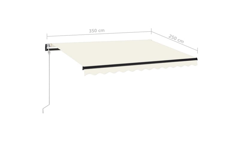 Automatisk markis 350x250 cm gräddvit - Vit - Utemöbler - Solskydd - Markiser - Balkongmarkis