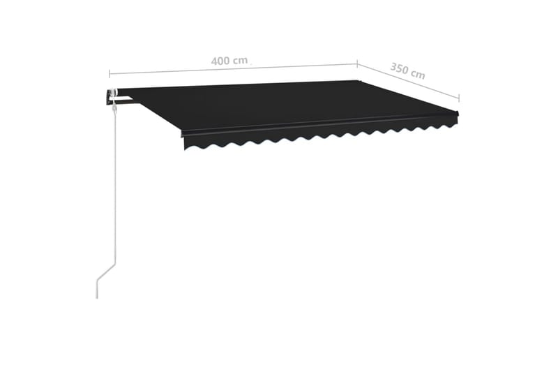 Automatisk markis 400x350 cm antracit - Grå - Utemöbler - Solskydd - Markiser - Balkongmarkis