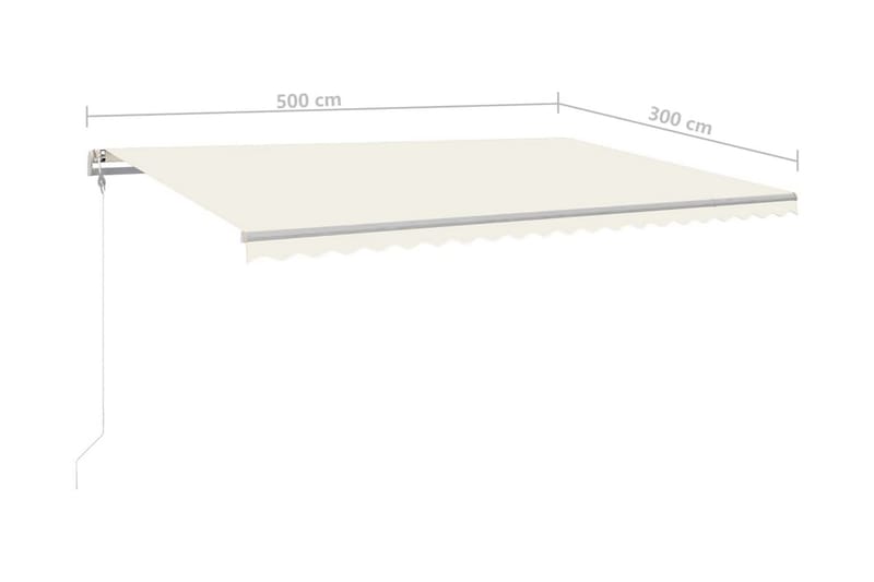 Automatisk markis 500x300 cm gräddvit - Vit - Utemöbler - Solskydd - Markiser - Balkongmarkis