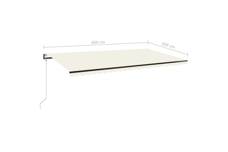 Automatisk markis 600x350 cm gräddvit - Vit - Utemöbler - Solskydd - Markiser - Balkongmarkis