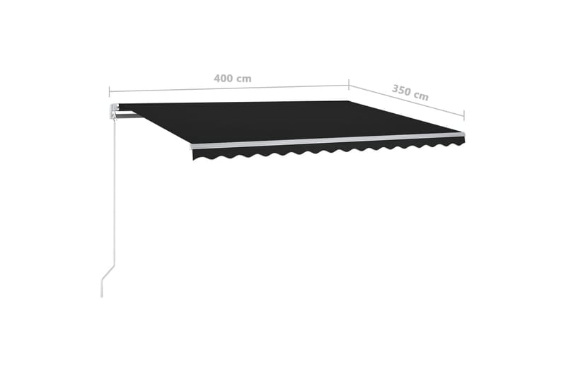 Automatisk markis fristående 400x350 cm antracit - Grå - Utemöbler - Solskydd - Markiser - Fönstermarkis