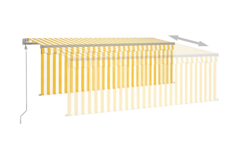 Automatisk markis m. vindsensor rullgardin LED 4x3m gul och - Gul - Fönstermarkis - Markiser - Solskydd fönster