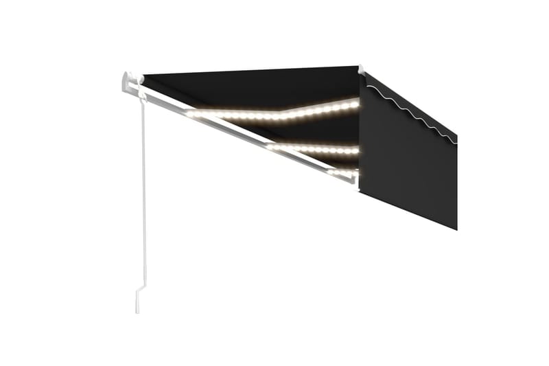 Automatisk markis med rullgardin vindsensor LED 6x3 m antrac - Antracit - Fönstermarkis - Markiser