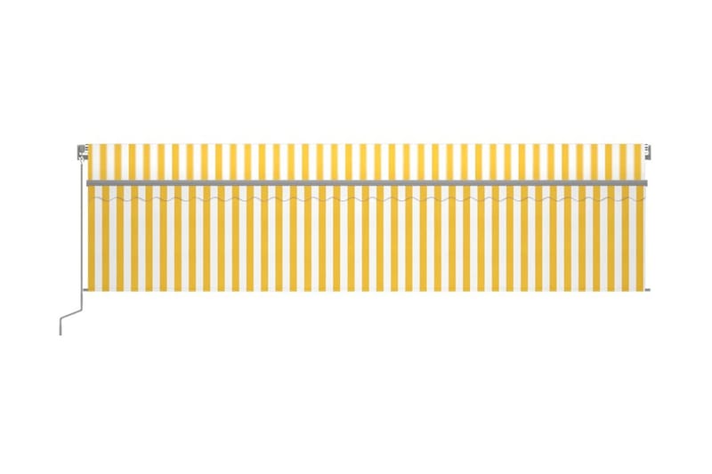 Automatisk markis med rullgardin vindsensor LED 6x3 m gul/vi - Gul - Utemöbler - Solskydd - Markiser - Fönstermarkis