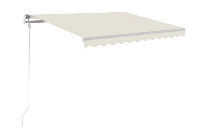 Automatisk markis med vindsensor & LED 300x250 cm gräddvit - Vit - Utemöbler - Solskydd - Markiser - Balkongmarkis