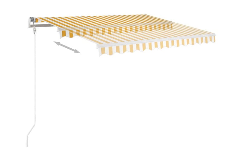 Automatisk markis med vindsensor & LED 300x250 cm gul/vit - Gul - Utemöbler - Solskydd - Markiser - Balkongmarkis