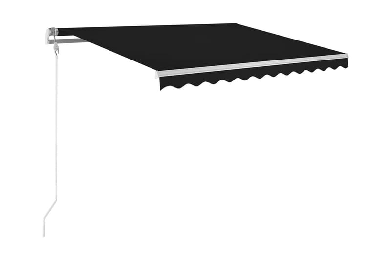 Automatisk markis med vindsensor & LED 350x250 cm antracit - Grå - Balkongmarkis - Markiser - Terrassmarkis