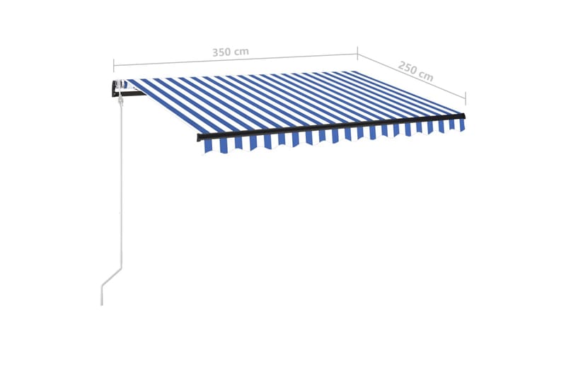 Automatisk markis med vindsensor & LED 350x250 cm blå och vi - Blå - Utemöbler - Solskydd - Markiser - Balkongmarkis