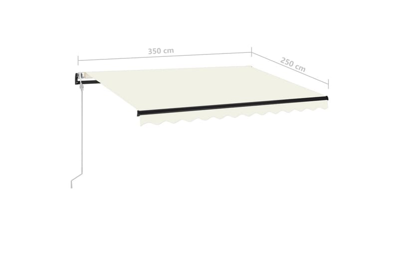 Automatisk markis med vindsensor & LED 350x250 cm gräddvit - Vit - Utemöbler - Solskydd - Markiser - Balkongmarkis