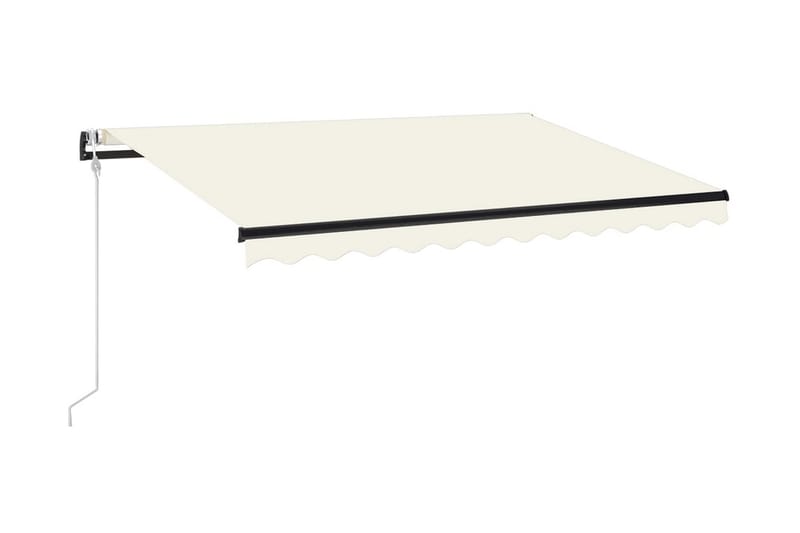 Automatisk markis med vindsensor & LED 350x250 cm gräddvit - Vit - Utemöbler - Solskydd - Markiser - Balkongmarkis