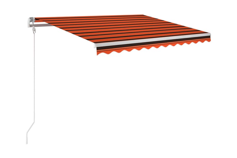 Automatisk markis med vindsensor & LED 350x250 cm orange/bru - Orange - Terrassmarkis - Markiser - Balkongmarkis