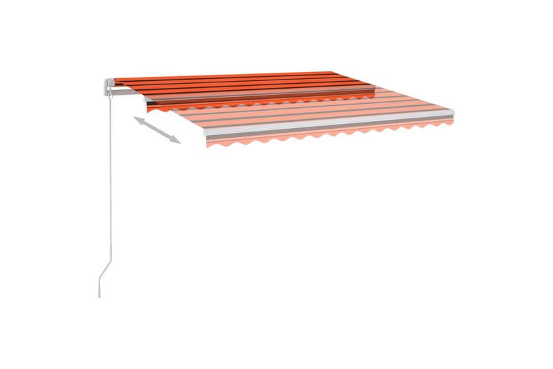 Automatisk markis med vindsensor & LED 3x2,5 m orange/brun - Orange - Utemöbler - Solskydd - Markiser - Fönstermarkis