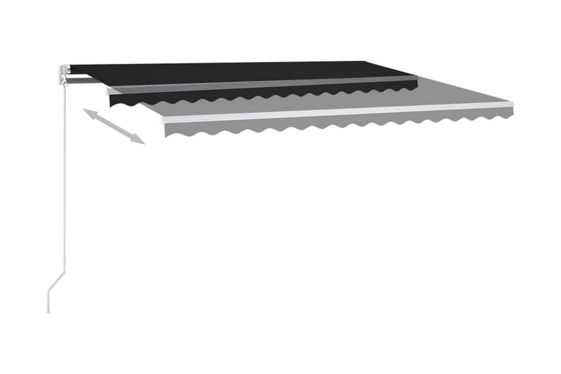 Automatisk markis med vindsensor & LED 4,5x3,5 m antracit - Grå - Utemöbler - Solskydd - Markiser - Balkongmarkis