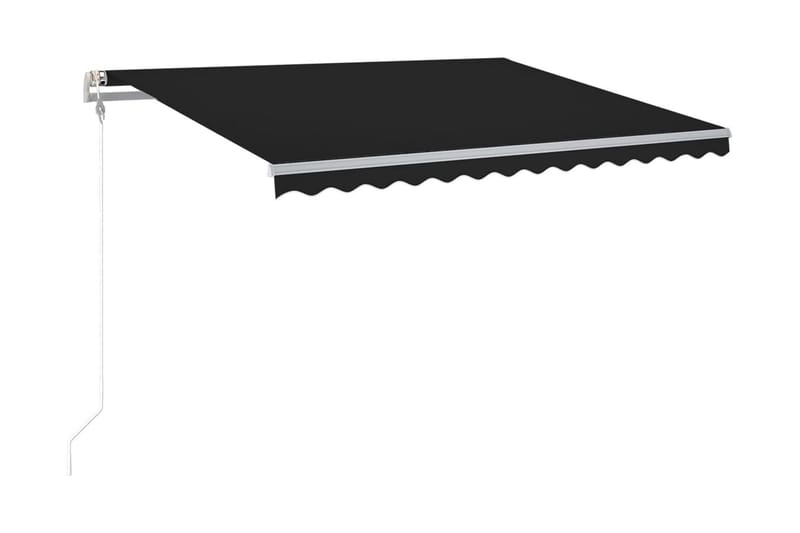 Automatisk markis med vindsensor & LED 400x300 cm antracit - Grå - Utemöbler - Solskydd - Markiser - Balkongmarkis