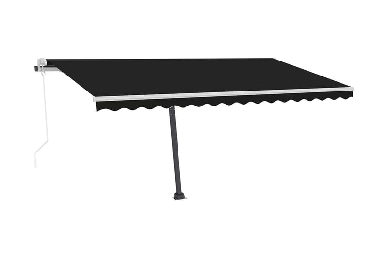Automatisk markis med vindsensor & LED 400x300 cm antracit - Grå - Utemöbler - Solskydd - Markiser - Fönstermarkis
