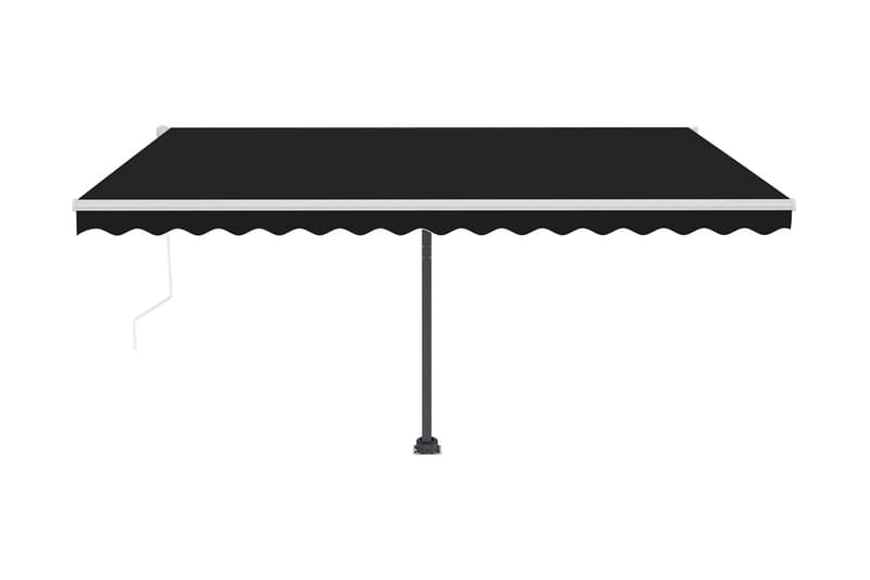 Automatisk markis med vindsensor & LED 400x300 cm antracit - Grå - Utemöbler - Solskydd - Markiser - Fönstermarkis