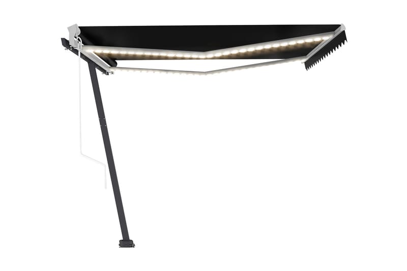Automatisk markis med vindsensor & LED 400x300 cm antracit - Grå - Utemöbler - Solskydd - Markiser - Fönstermarkis