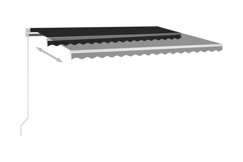 Automatisk markis med vindsensor & LED 400x300 cm antracit - Grå - Utemöbler - Solskydd - Markiser - Fönstermarkis