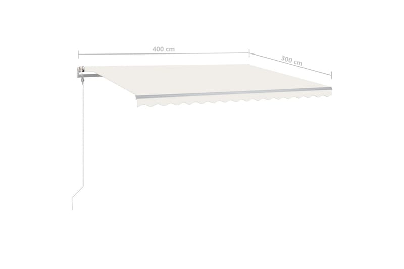 Automatisk markis med vindsensor & LED 400x300 cm gräddvit - Vit - Utemöbler - Solskydd - Markiser - Balkongmarkis