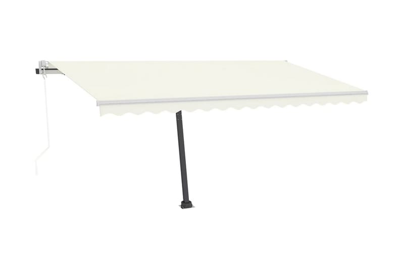 Automatisk markis med vindsensor & LED 400x300 cm gräddvit - Vit - Utemöbler - Solskydd - Markiser - Fönstermarkis