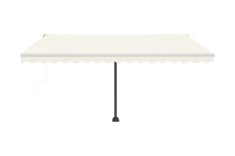 Automatisk markis med vindsensor & LED 400x300 cm gräddvit - Vit - Utemöbler - Solskydd - Markiser - Fönstermarkis