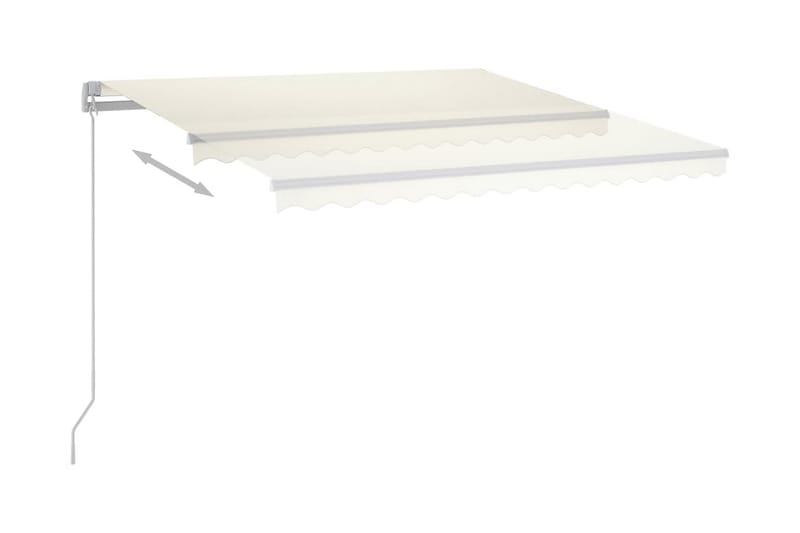 Automatisk markis med vindsensor & LED 400x300 cm gräddvit - Vit - Utemöbler - Solskydd - Markiser - Fönstermarkis