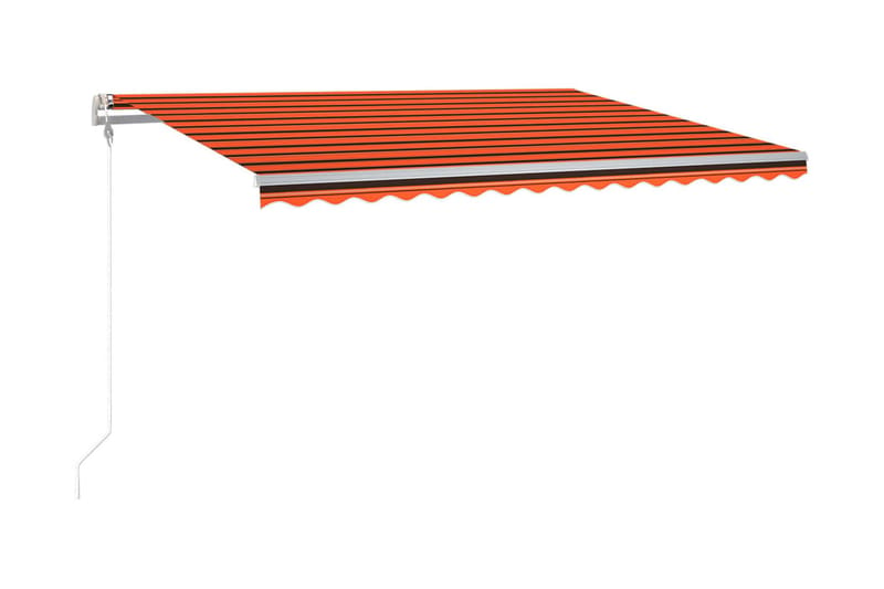 Automatisk markis med vindsensor & LED 400x300 cm orange/bru - Orange - Balkongmarkis - Markiser - Terrassmarkis