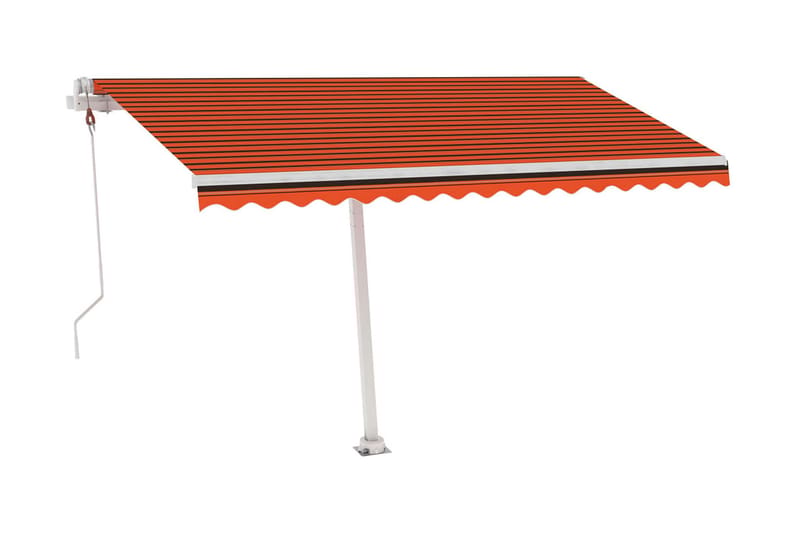 Automatisk markis med vindsensor & LED 400x300 cm orange/bru - Orange - Utemöbler - Solskydd - Markiser - Balkongmarkis
