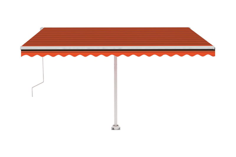 Automatisk markis med vindsensor & LED 400x300 cm orange/bru - Orange - Utemöbler - Solskydd - Markiser - Balkongmarkis