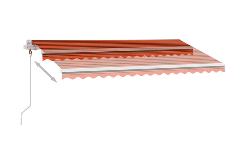Automatisk markis med vindsensor & LED 400x300 cm orange/bru - Orange - Utemöbler - Solskydd - Markiser - Balkongmarkis