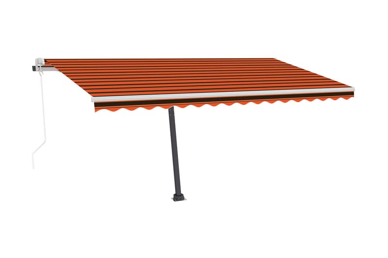 Automatisk markis med vindsensor & LED 400x300 cm orange/bru - Orange - Fönstermarkis - Markiser - Solskydd fönster