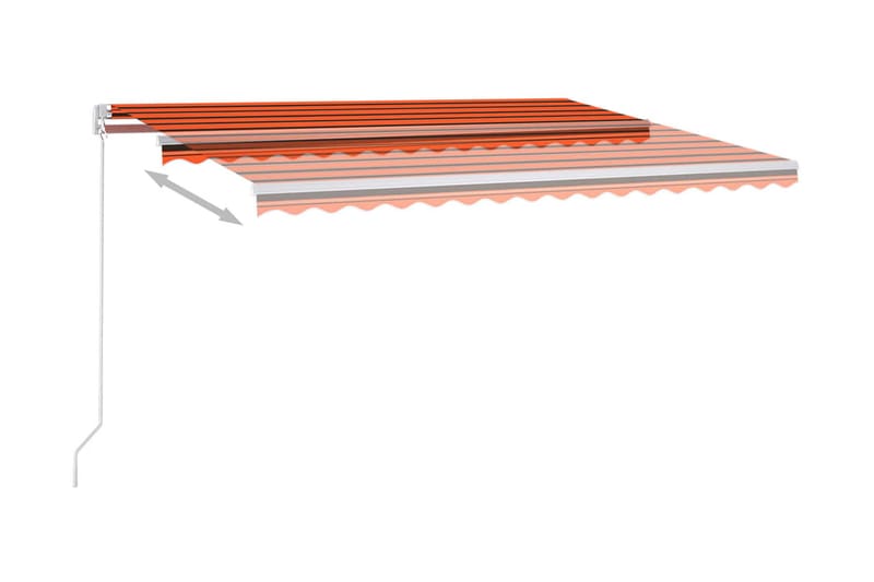 Automatisk markis med vindsensor & LED 400x300 cm orange/bru - Orange - Fönstermarkis - Markiser