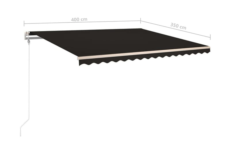 Automatisk markis med vindsensor & LED 400x350 cm antracit - Grå - Utemöbler - Solskydd - Markiser - Balkongmarkis