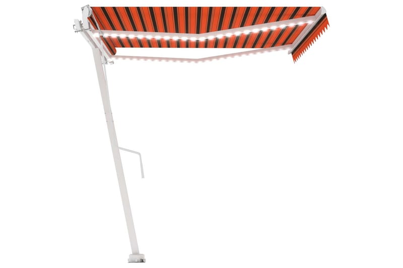 Automatisk markis med vindsensor & LED 450x300 cm orange/bru - Orange - Utemöbler - Solskydd - Markiser - Balkongmarkis