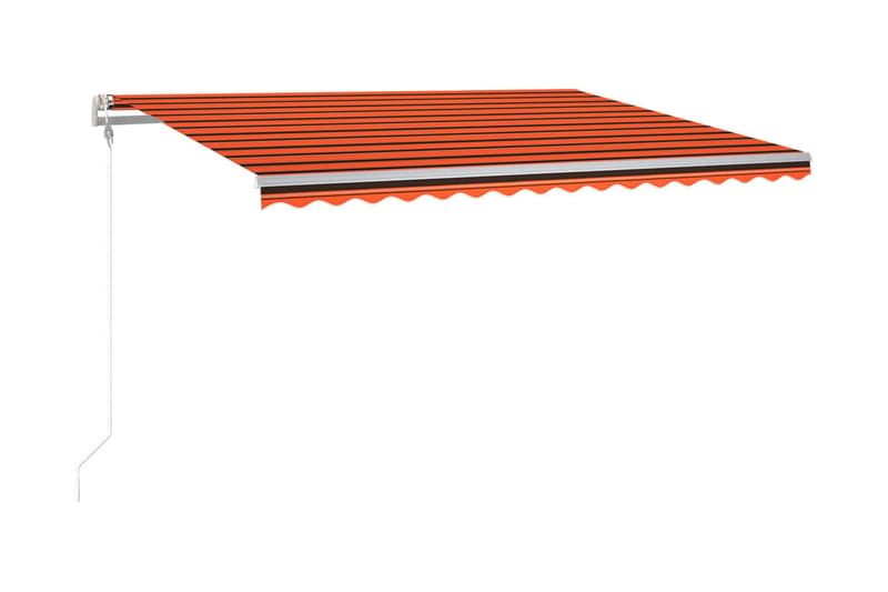 Automatisk markis med vindsensor & LED 450x300 cm orange/bru - Orange - Terrassmarkis - Markiser - Balkongmarkis