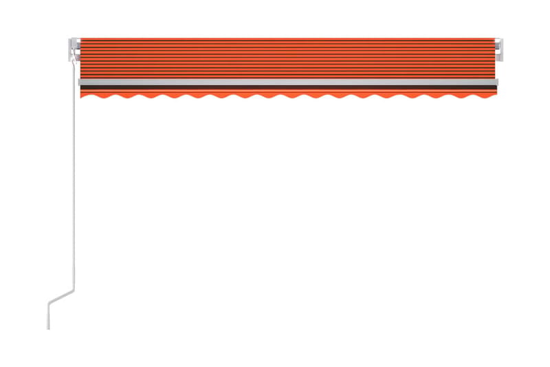 Automatisk markis med vindsensor & LED 450x300 cm orange/bru - Orange - Utemöbler - Solskydd - Markiser - Balkongmarkis
