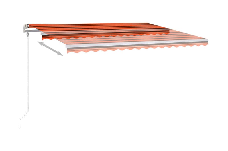 Automatisk markis med vindsensor & LED 450x300 cm orange/bru - Orange - Balkongmarkis - Markiser - Terrassmarkis