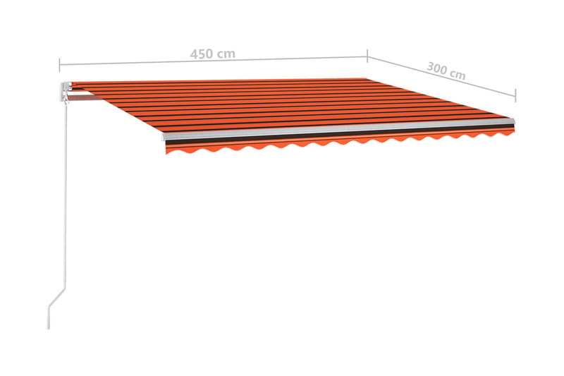Automatisk markis med vindsensor & LED 450x300 cm orange/bru - Orange - Utemöbler - Solskydd - Markiser - Balkongmarkis