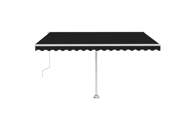 Automatisk markis med vindsensor & LED 450x350 cm antracit - Grå - Utemöbler - Solskydd - Markiser - Balkongmarkis