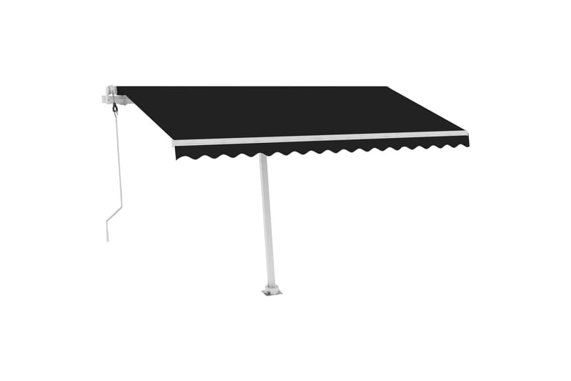 Automatisk markis med vindsensor & LED 450x350 cm antracit - Grå - Utemöbler - Solskydd - Markiser - Balkongmarkis