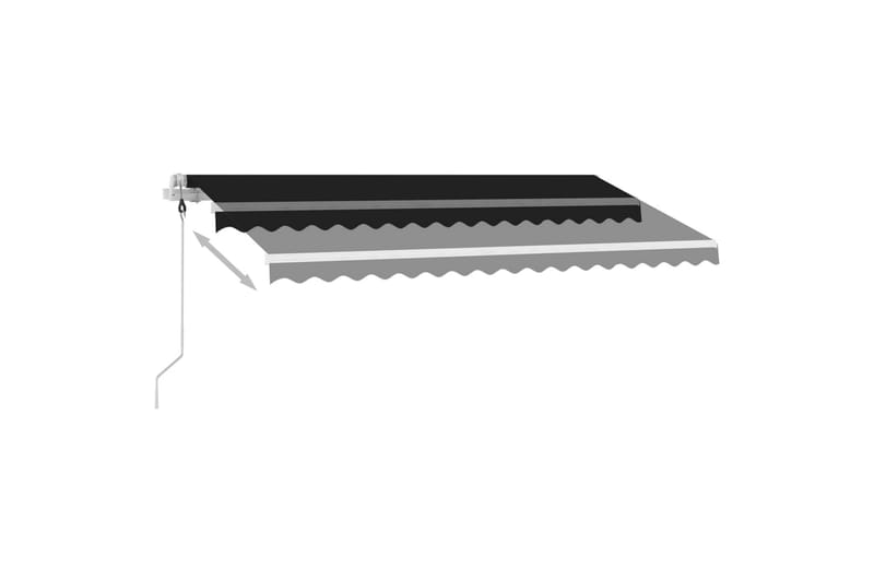 Automatisk markis med vindsensor & LED 450x350 cm antracit - Grå - Utemöbler - Solskydd - Markiser - Balkongmarkis