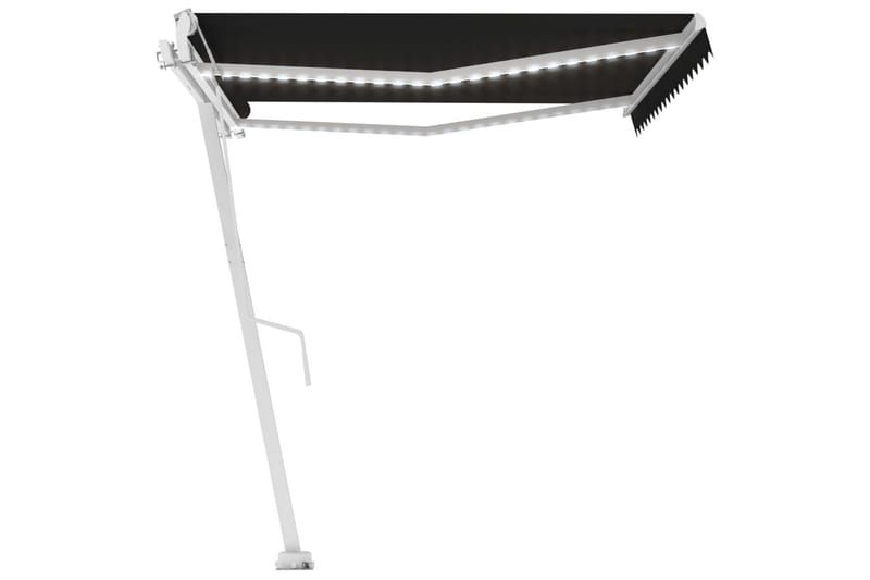 Automatisk markis med vindsensor & LED 450x350 cm antracit - Grå - Utemöbler - Solskydd - Markiser - Balkongmarkis