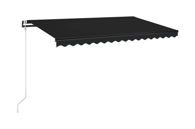Automatisk markis med vindsensor & LED 450x350 cm antracit - Grå - Utemöbler - Solskydd - Markiser - Balkongmarkis