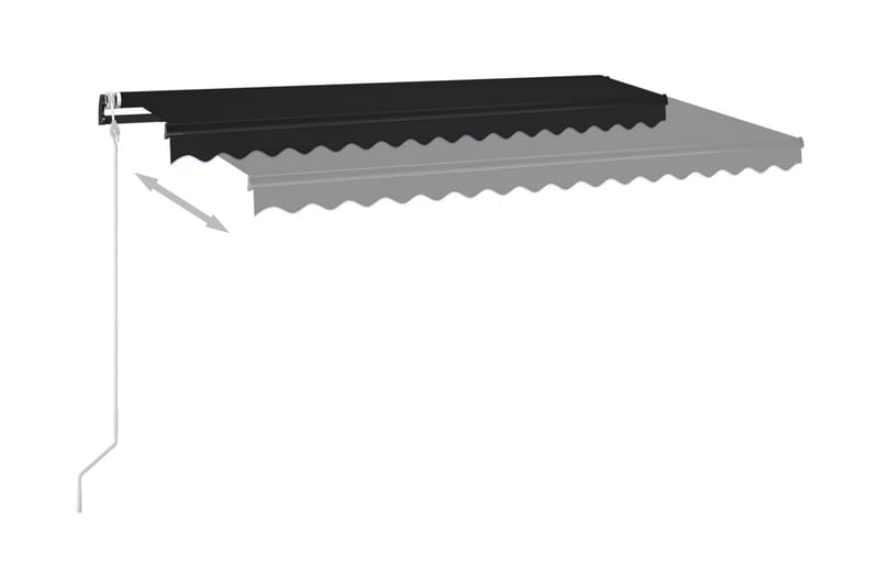 Automatisk markis med vindsensor & LED 450x350 cm antracit - Grå - Utemöbler - Solskydd - Markiser - Balkongmarkis