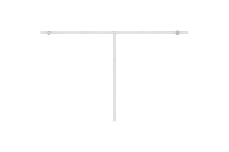 Automatisk markis med vindsensor & LED 450x350 cm gräddvit - Vit - Utemöbler - Solskydd - Markiser - Balkongmarkis