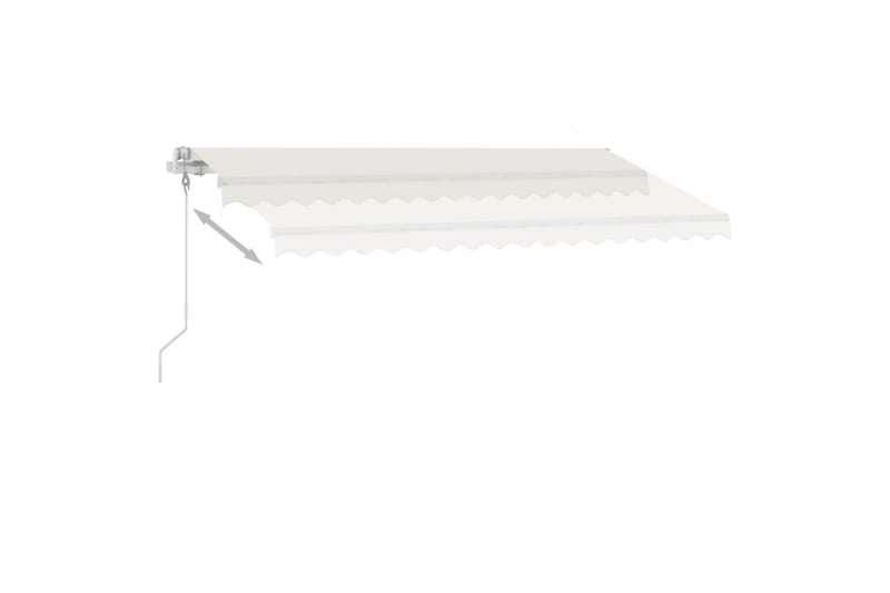Automatisk markis med vindsensor & LED 450x350 cm gräddvit - Vit - Utemöbler - Solskydd - Markiser - Balkongmarkis